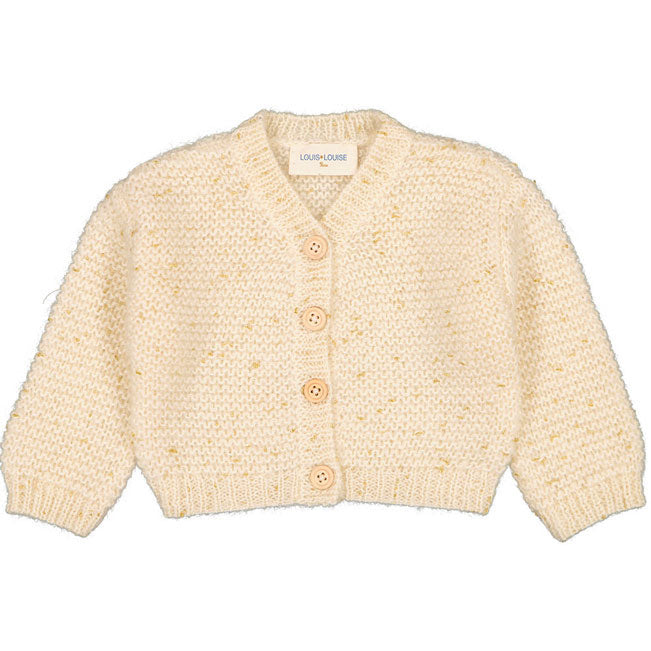 Louis Louise Cream Mohair Janis Knit Baby Cardigan