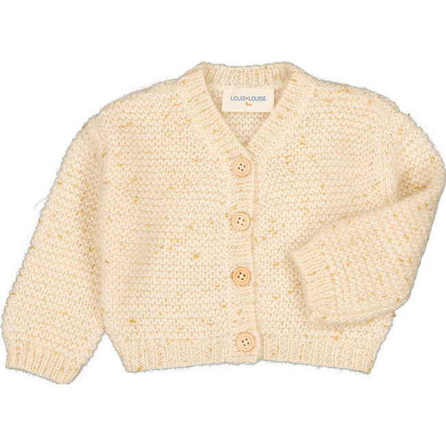 Louis Louise Cream Mohair Janis Knit Baby Cardigan