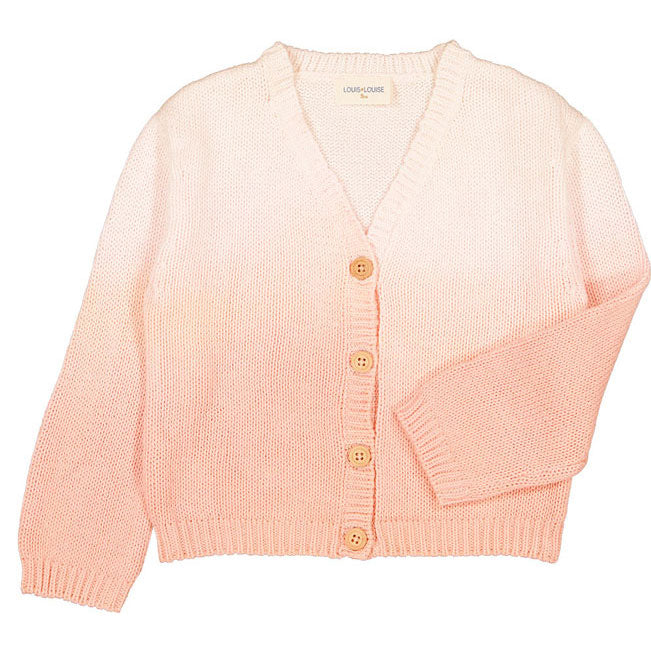 Louis Louise Pink Knitted Cotton Tie & Dye Janis Cardigan