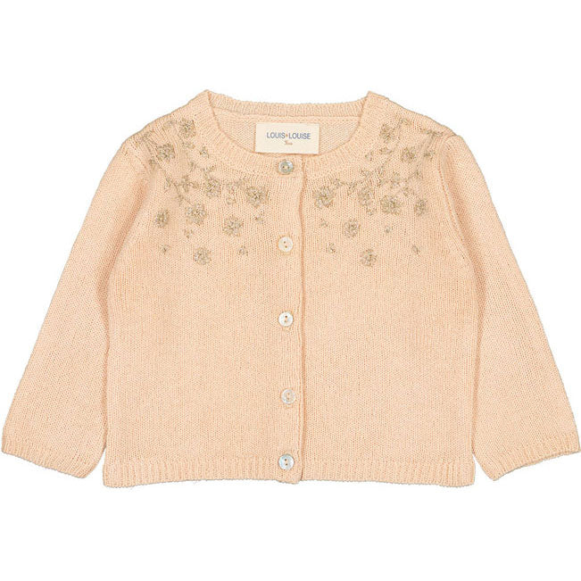 Louis Louise Champagne Vianne Knit Baby Cardigan