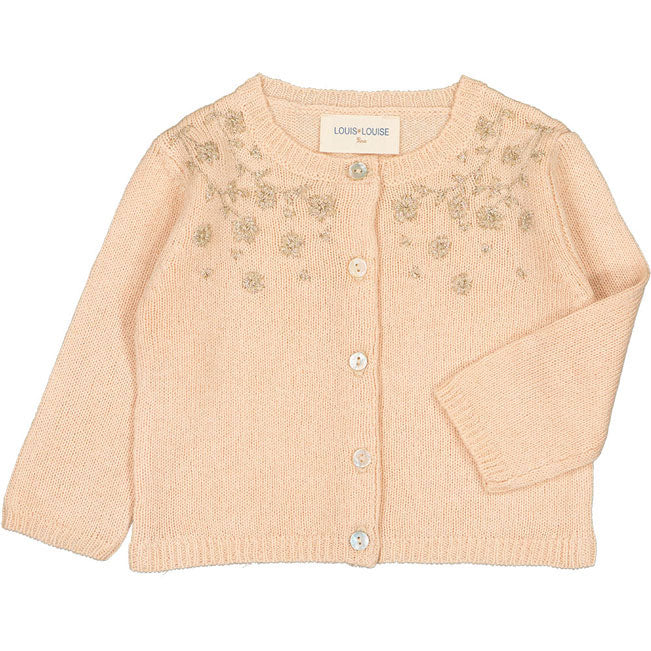 Louis Louise Champagne Vianne Knit Baby Cardigan