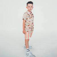 Carlijnq Stripes Flame Terry Towel Bermuda Shorts
