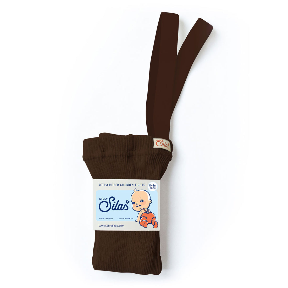 Silly Silas Chocolate Brown Footed Cotton Tights