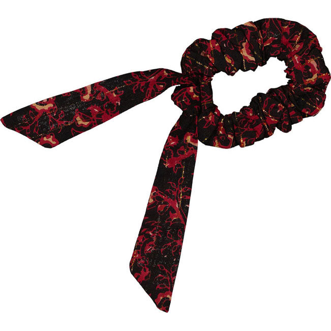 Louis Louise Black Indian Stripe Lurex Bambina Scrunchie