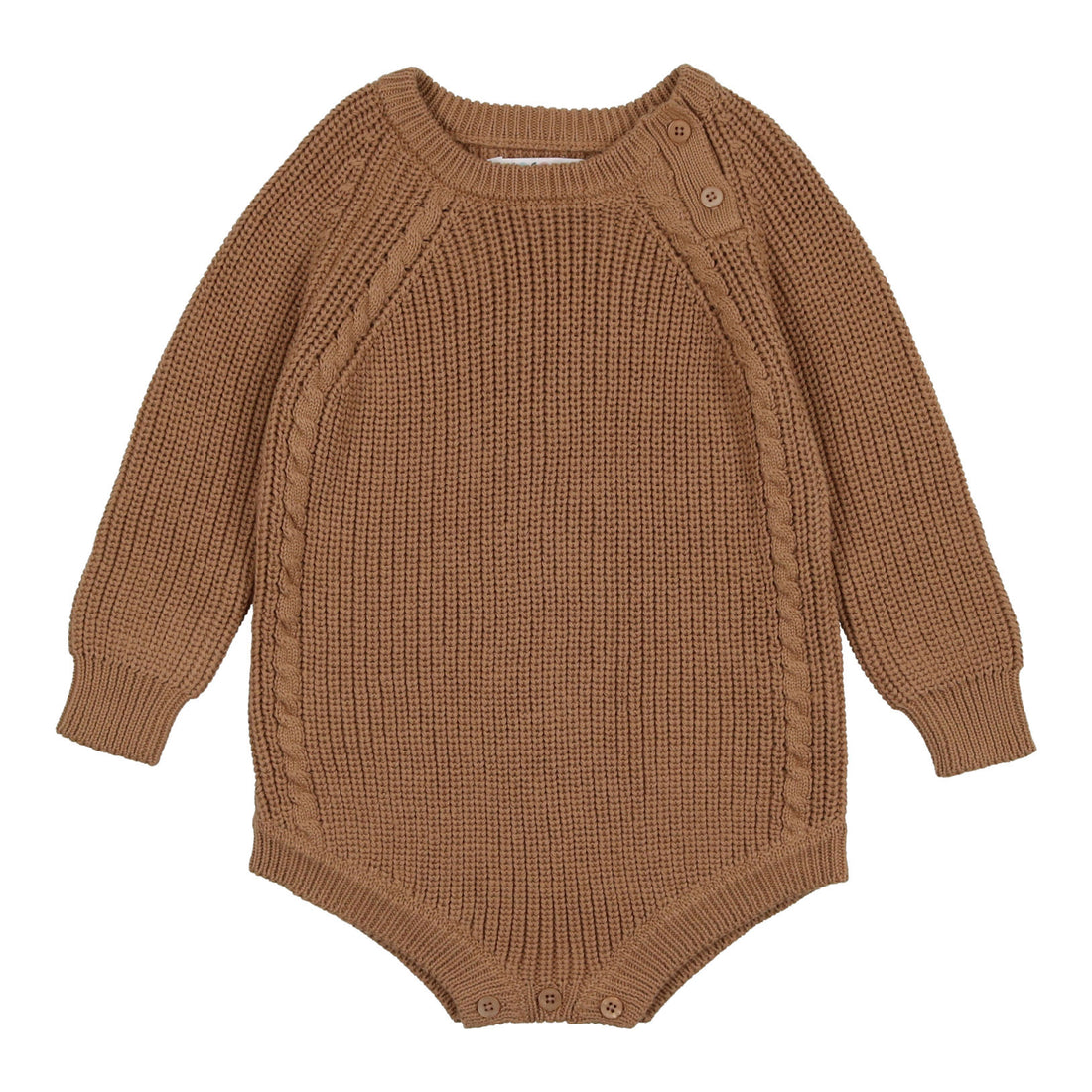 Coco Blanc Camel Short Romper With Cable Detail