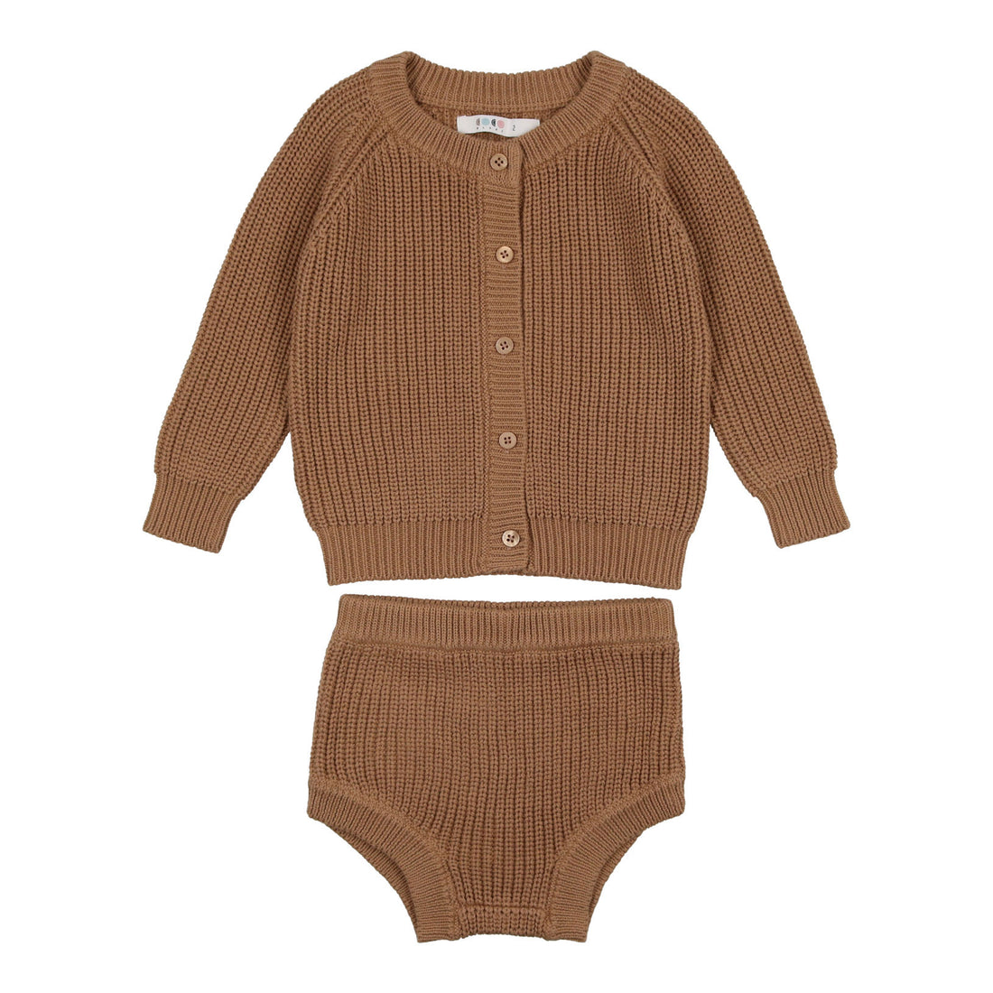 Coco Blanc Camel Cardigan Bloomer Set