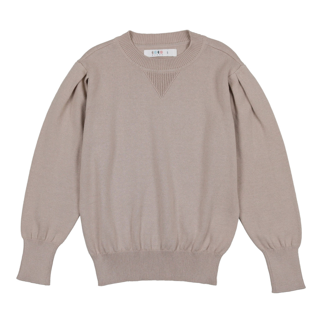 Coco Blanc Heathered Oatmeal Puff Sleeve Sweater