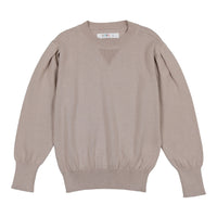 Coco Blanc Heathered Oatmeal Puff Sleeve Sweater