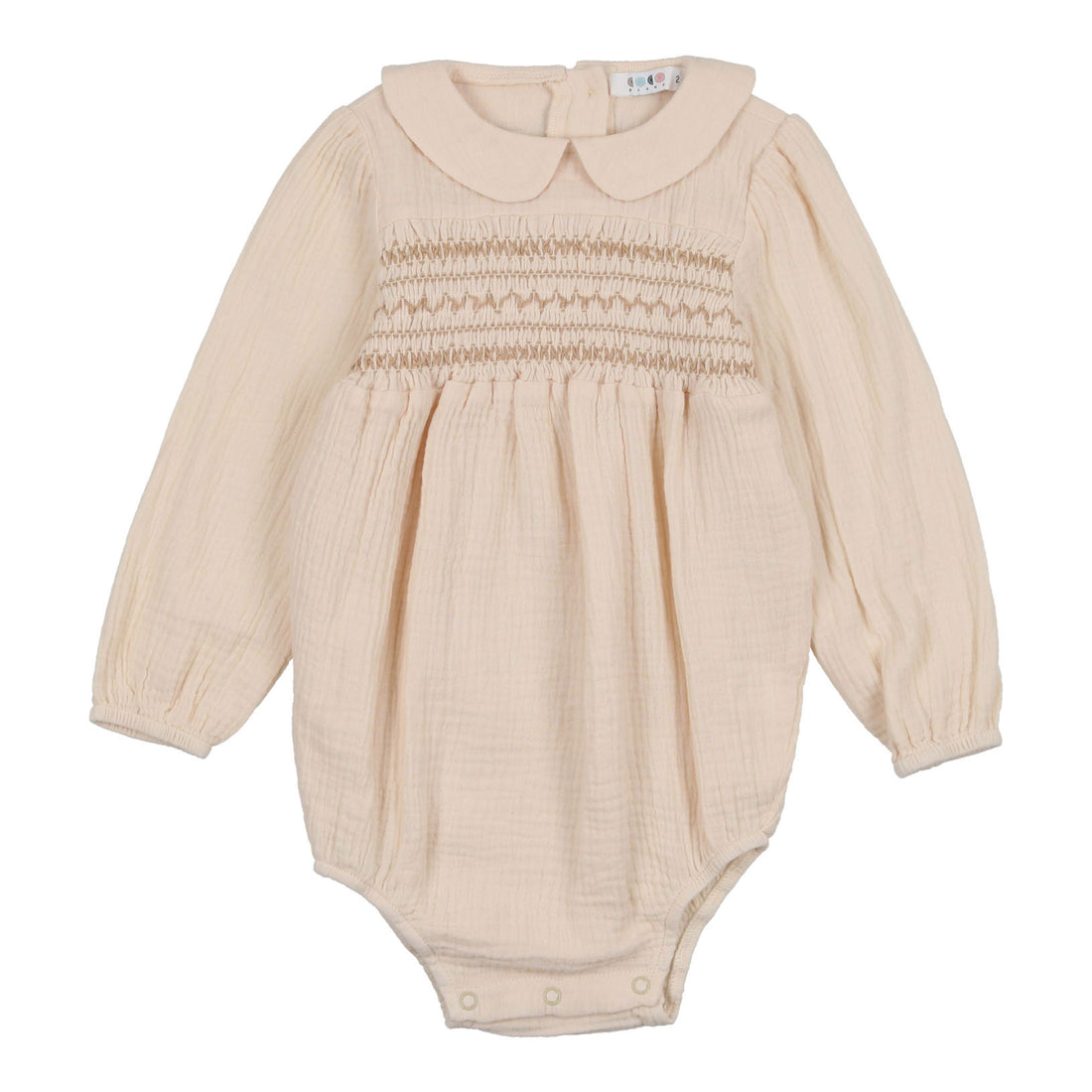 Coco Blanc Cream Peter Pan Embroidered Romper