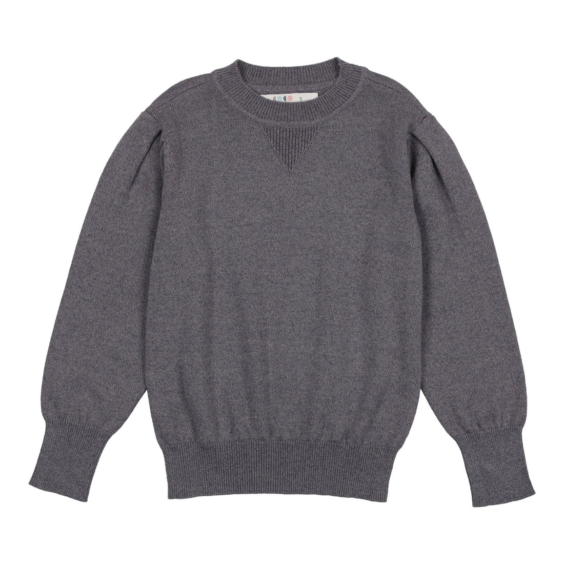 Coco Blanc Heathered Blue Puff Sleeve Sweater