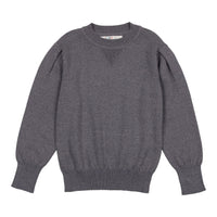 Coco Blanc Heathered Blue Puff Sleeve Sweater