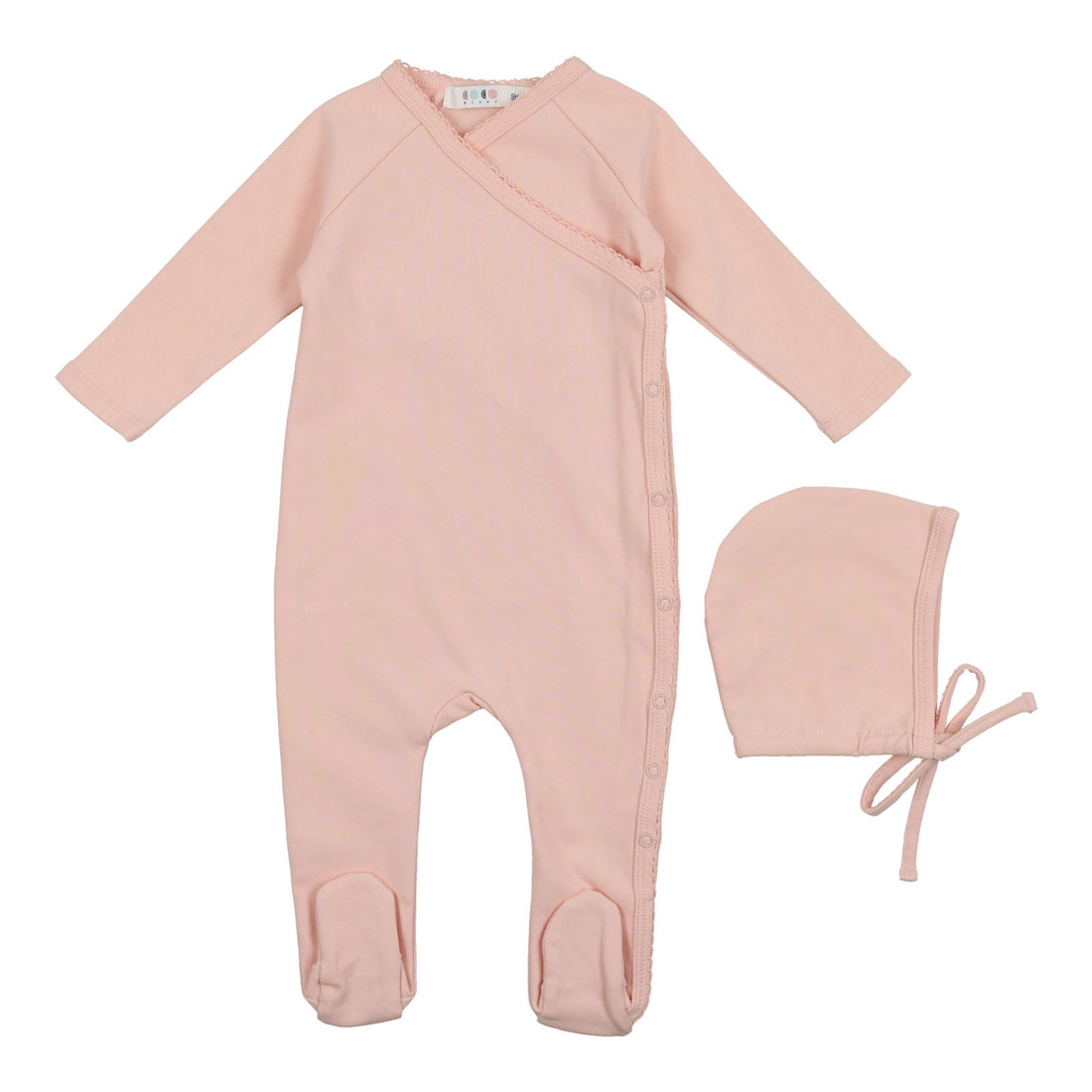Coco Blanc Pink Wrap Footie With Bonnet