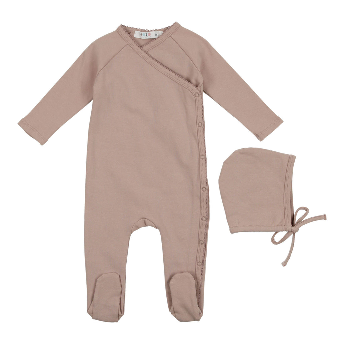 Coco Blanc Mauve Wrap Footie With Bonnet
