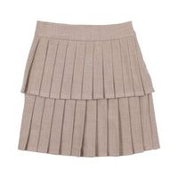 Coco Blanc Heathered Oatmeal Layered Skirt