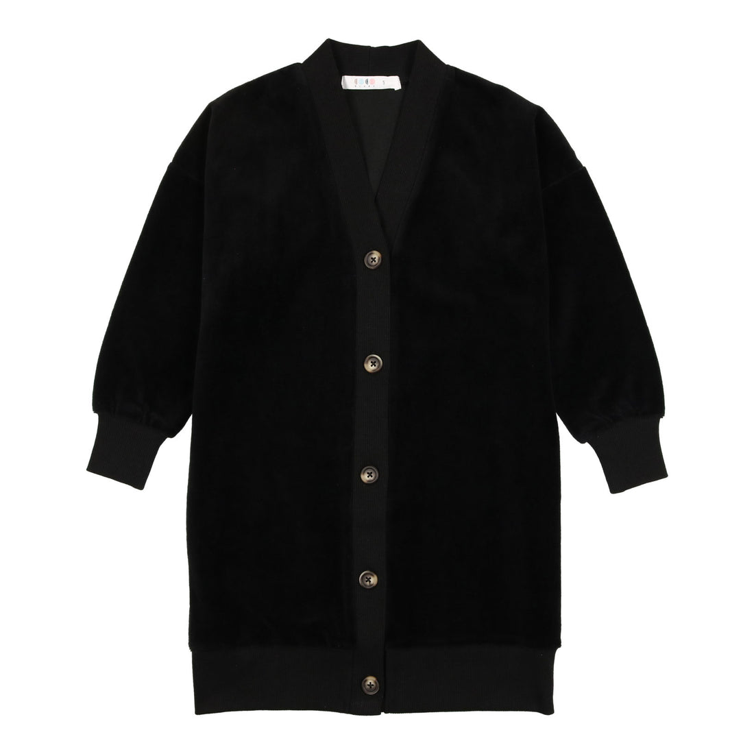 Coco Blanc Black Velour Cardigan Dress