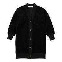 Coco Blanc Black Velour Cardigan Dress
