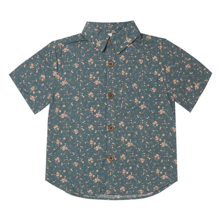Rylee and Cru Collared Shirt | Dark Floral