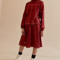 Hey Kid Exposed Stitched Skirt