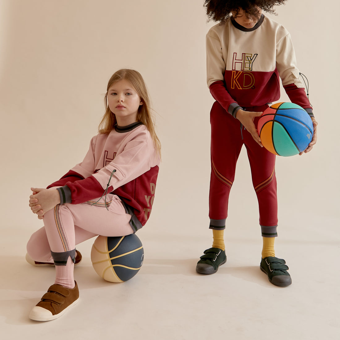 Hey Kid Pink Two Tone Bomber Pants