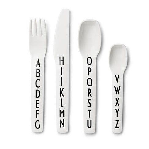 Design Letters Kids Cutlery - WHITE