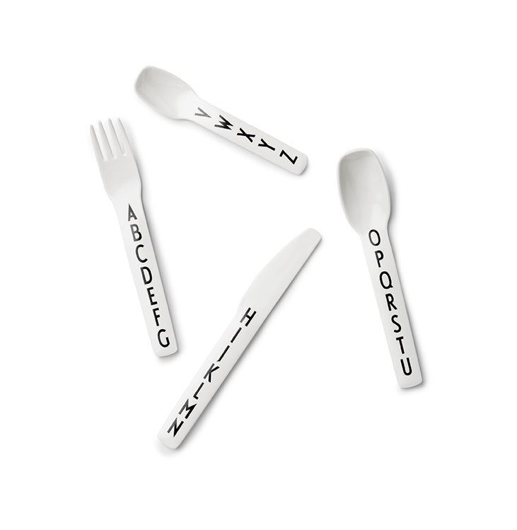 Design Letters Kids Cutlery - WHITE