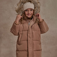 Rylee and Cru Long Puffer Jacket || Mocha