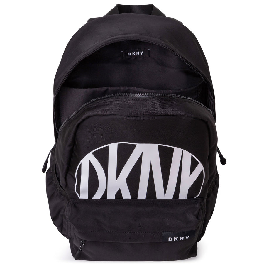 DKNY Black Logo Front Backpack