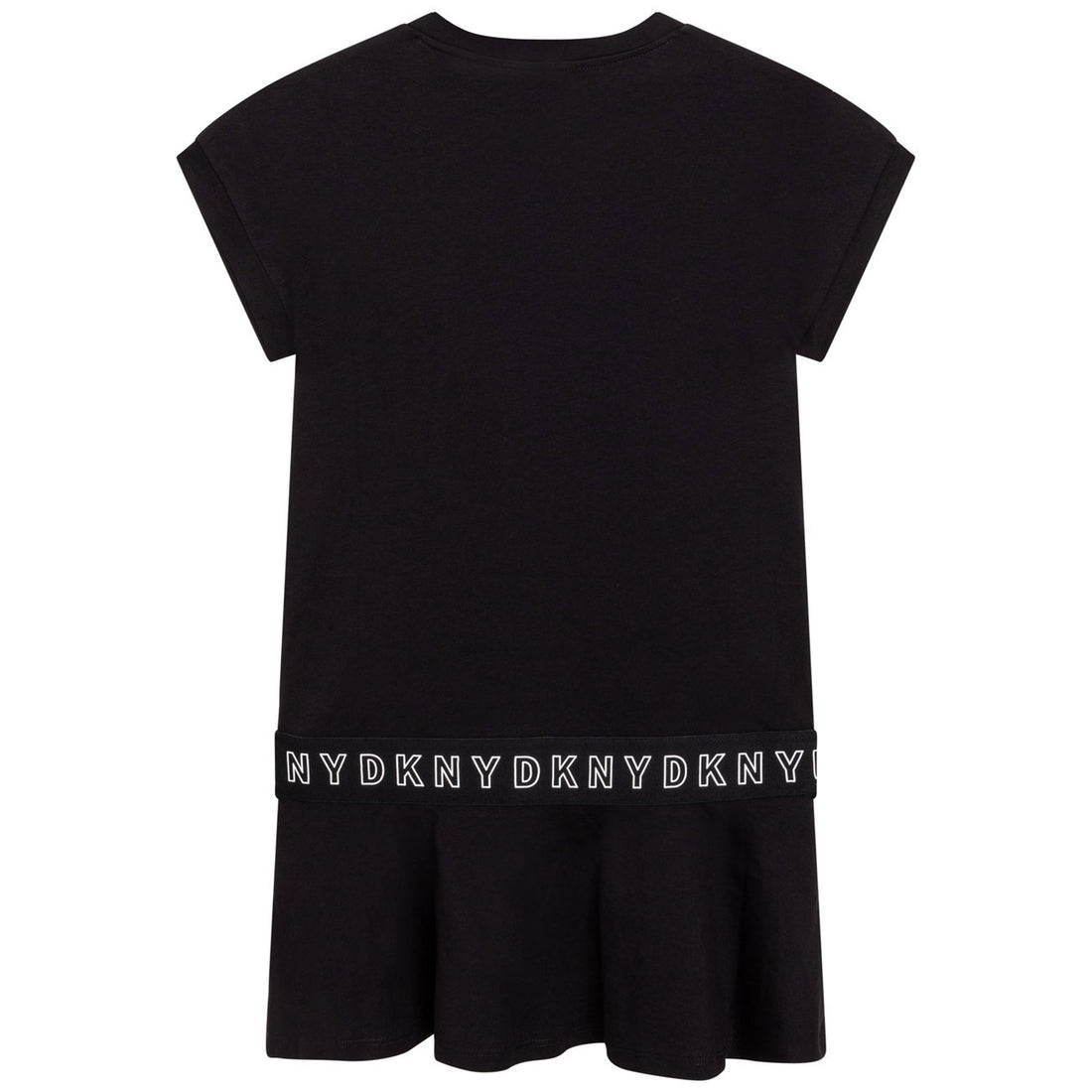 DKNY Black Short Sleeve Logo Strip Dress