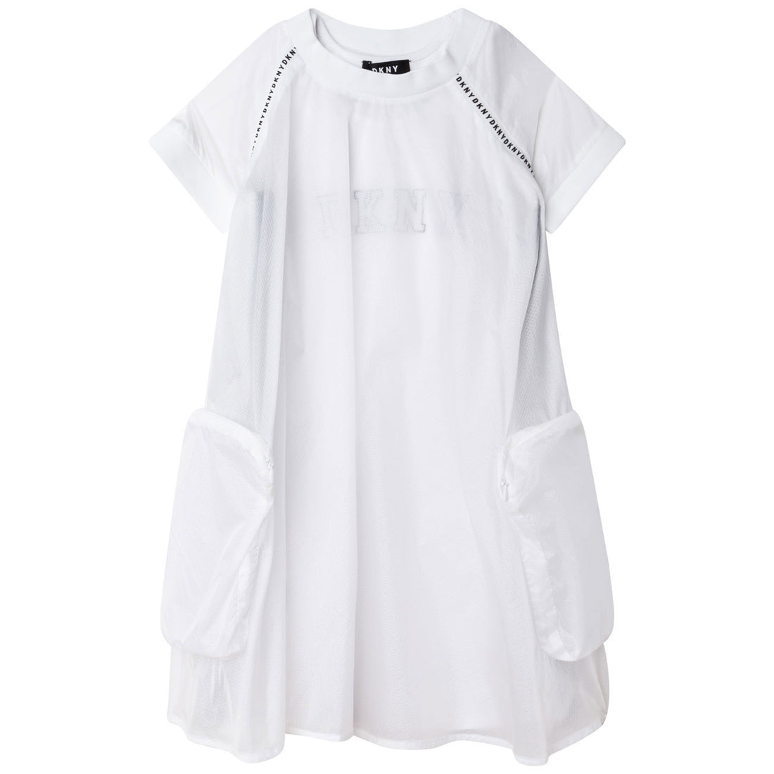 DKNY White Overlay Dress