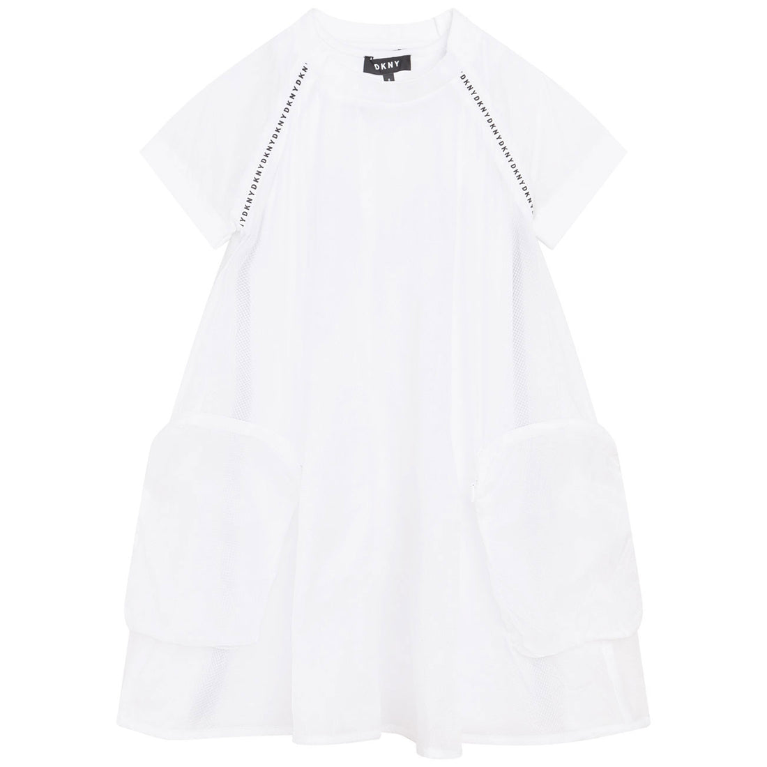 DKNY White Overlay Dress