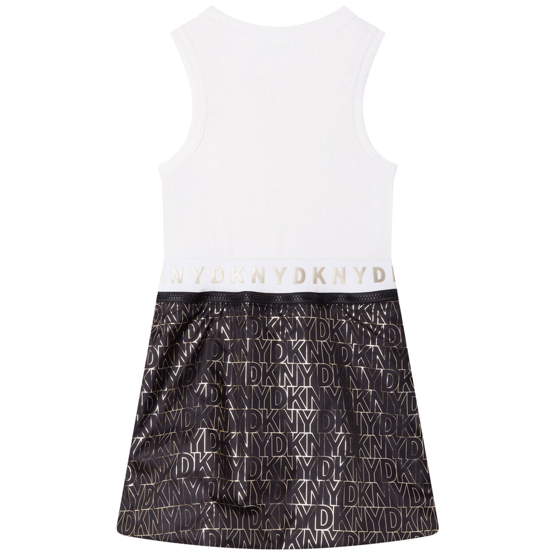 DKNY White Printed Bottom ReversibleTank Dress