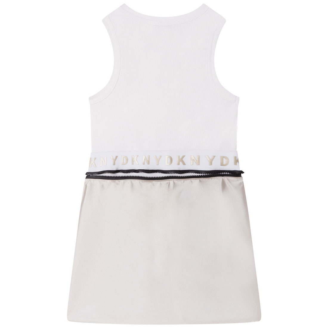 DKNY White Printed Bottom ReversibleTank Dress