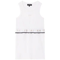 DKNY White Printed Bottom ReversibleTank Dress