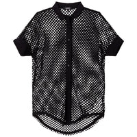 DKNY Black Mesh Shirt Dress
