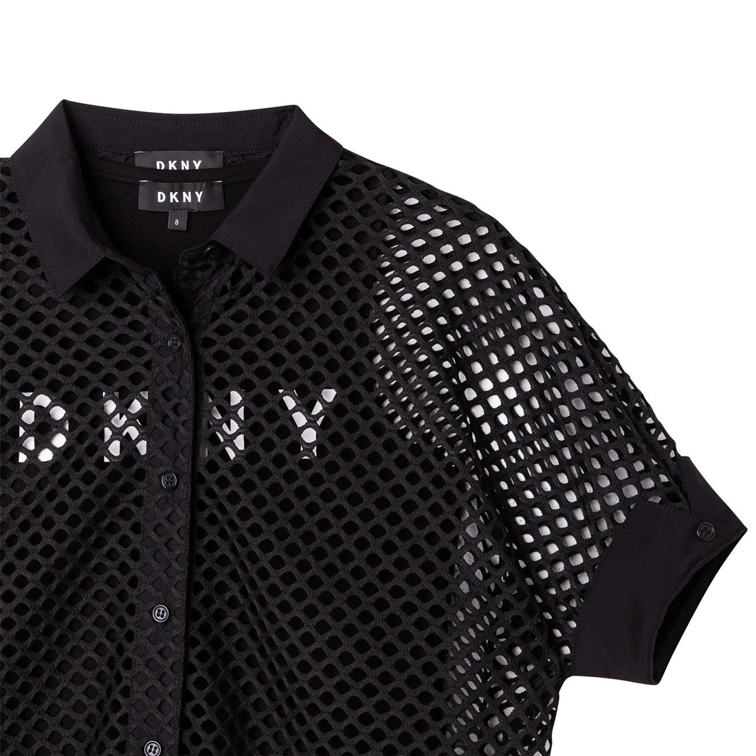DKNY Black Mesh Shirt Dress