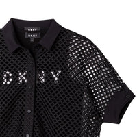 DKNY Black Mesh Shirt Dress