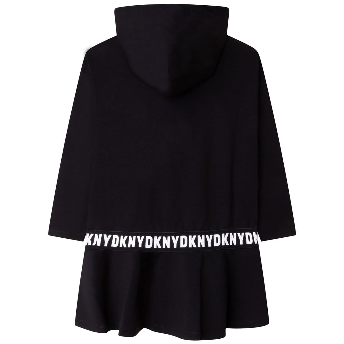 DKNY Black Buckle Hooded Dress