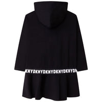 DKNY Black Buckle Hooded Dress