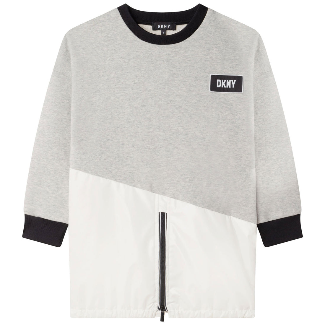 DKNY Chine Beige Sleeve Sweatshirt Dress