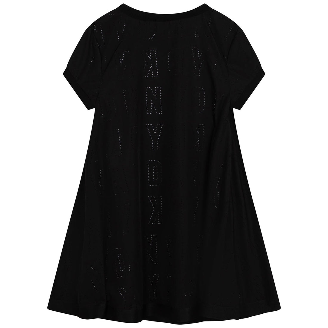 DKNY Black Logo Allover Short Sleeve Dress