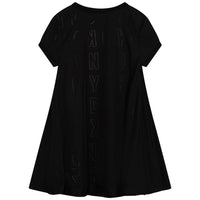 DKNY Black Logo Allover Short Sleeve Dress