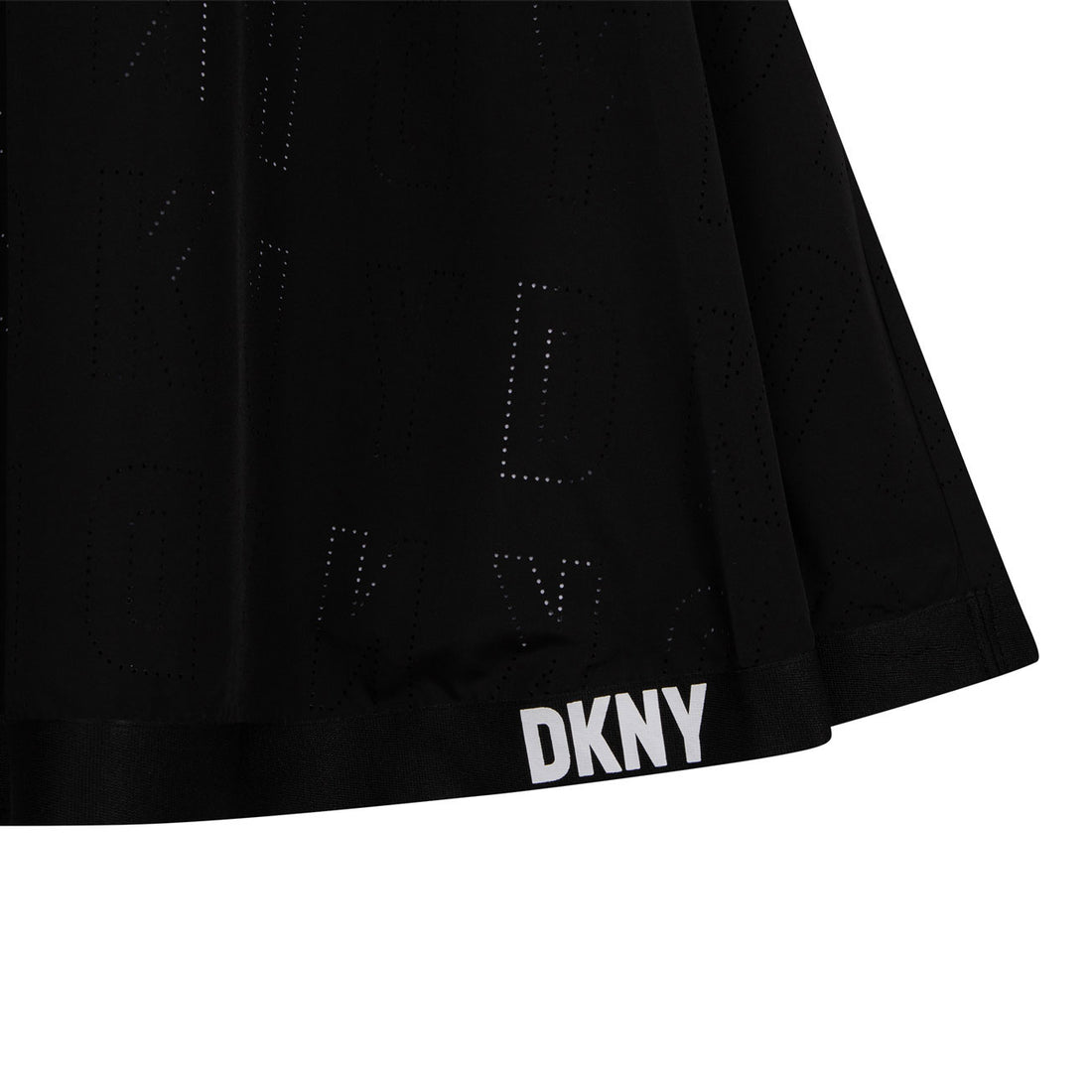DKNY Black Logo Allover Short Sleeve Dress