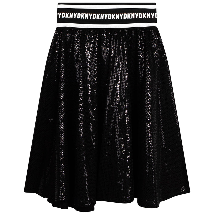 DKNY Black Printed Skirt