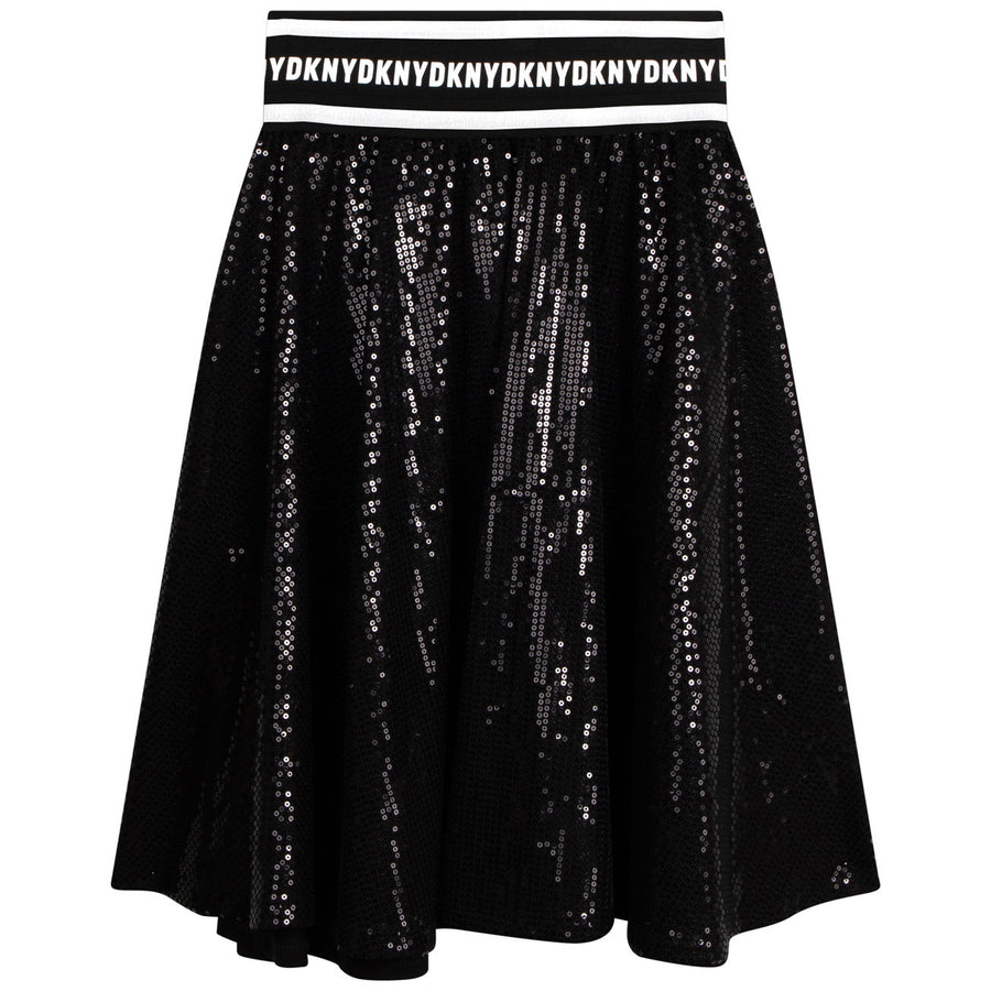 DKNY Black Printed Skirt