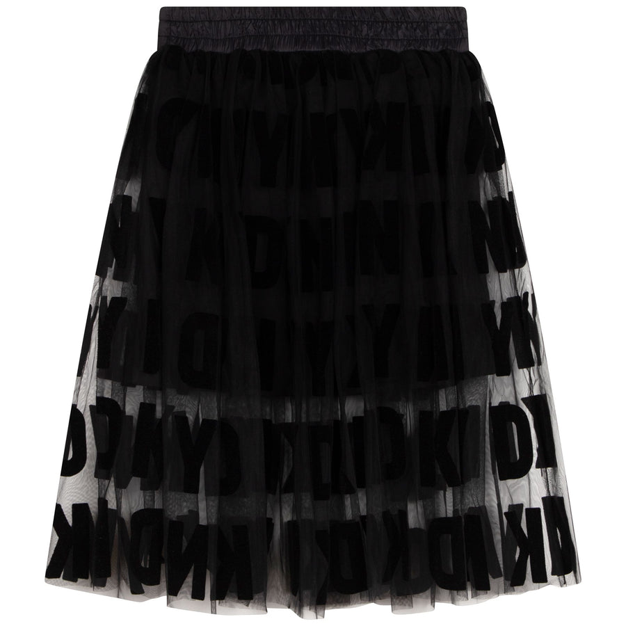 DKNY Black Logo Allover Skirt