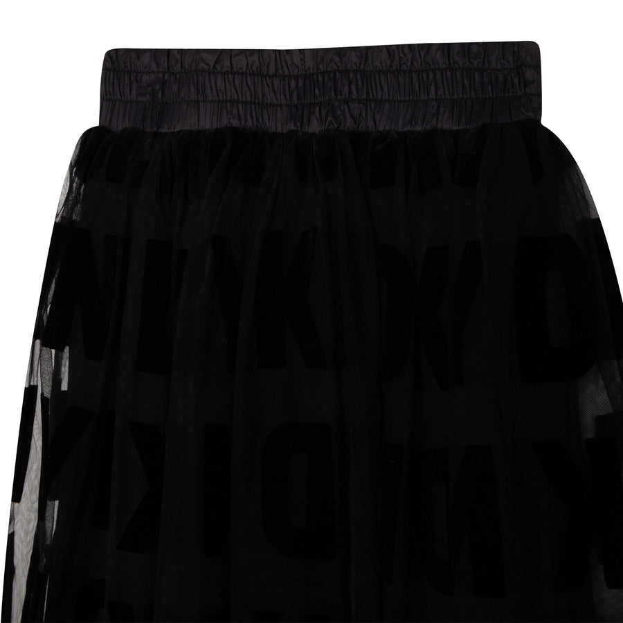 DKNY Black Logo Allover Skirt