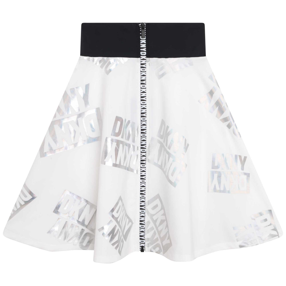 DKNY White Long Logo Skirt