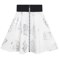 DKNY White Long Logo Skirt