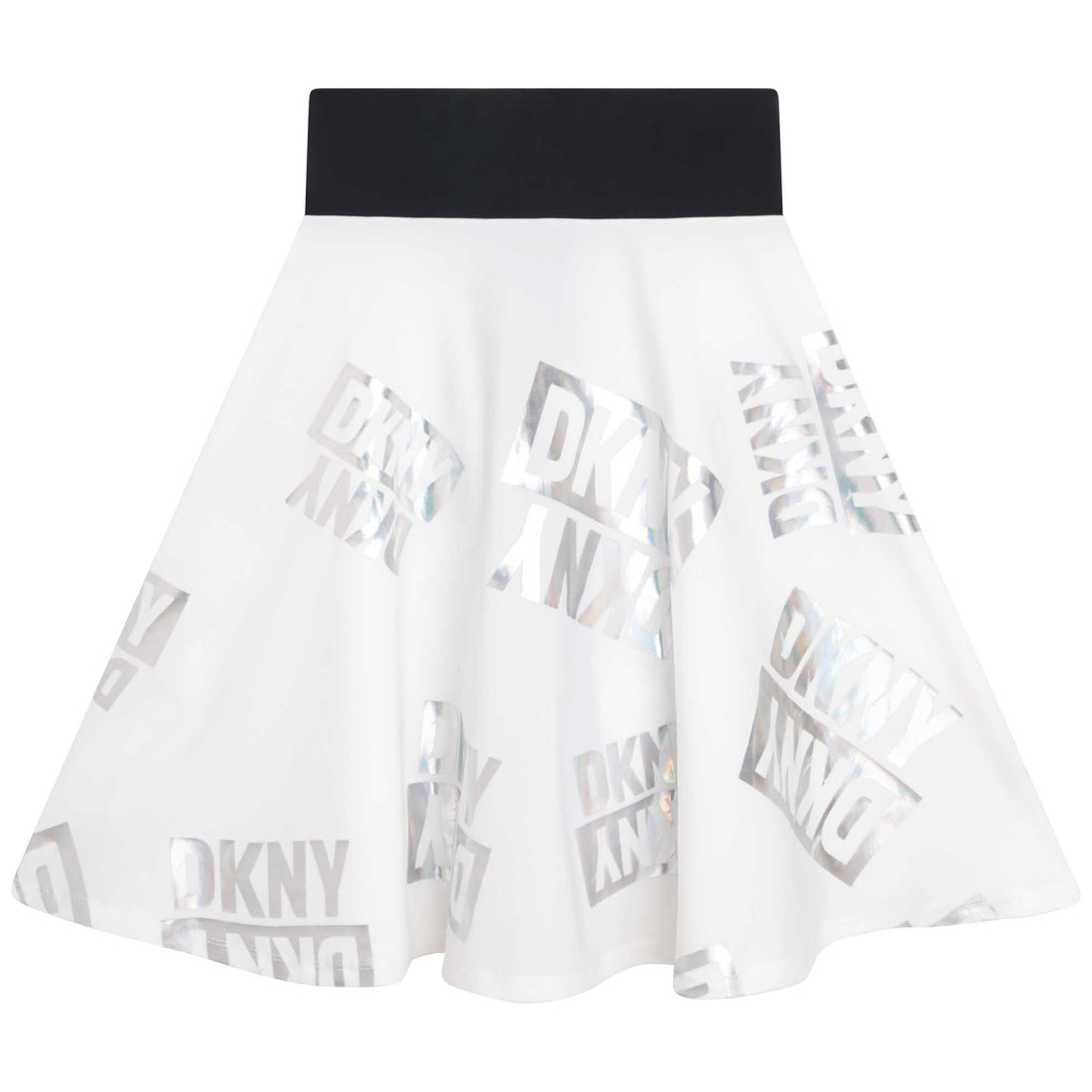 DKNY White Long Logo Skirt