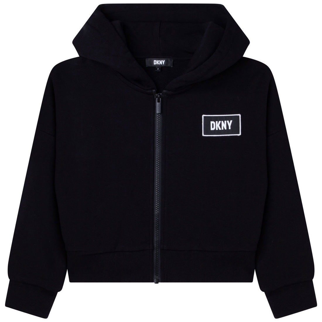 DKNY Black Logo Sleeve Hooded Zip Up